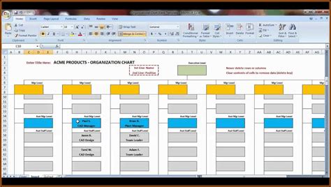 Free Organizational Chart Template Excel Download - Template 2 : Resume ...