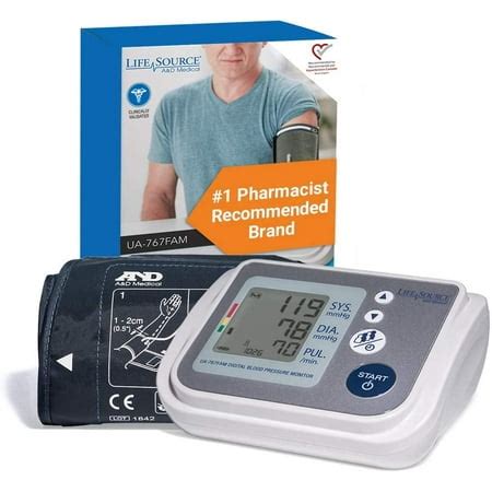 LifeSource Multi-User Upper Arm Blood Pressure Monitor with Wide Range Cuff and AC Adapter (UA ...