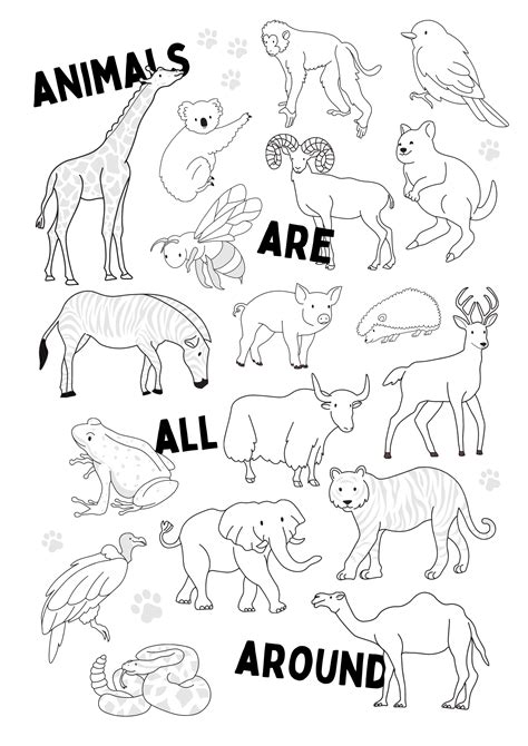 Animals Coloring Page & Printable - Miss Pursuit