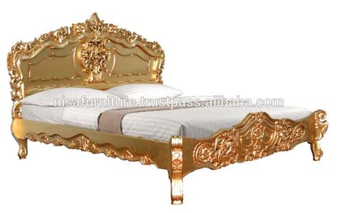 Source French Rococo Bed Gold Finished hand carved wood beds on m.alibaba.com | Bed, Furniture ...