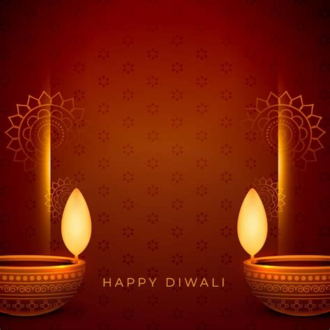 Free Vector | Realistic deepavali card design with text space