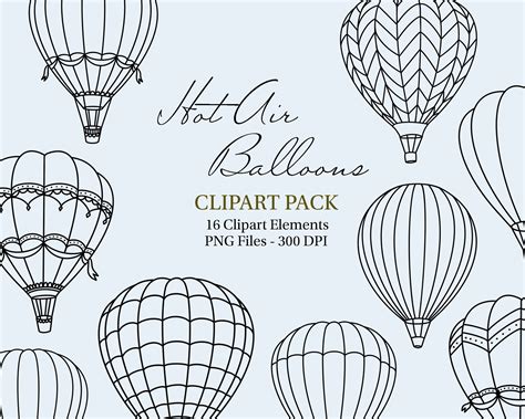 Hot Air Balloon Clipart Outline Images