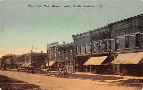 Waterford Pennsylvania Main Street Looking South Vintage Postcard AA58108 - Mary L. Martin Ltd ...