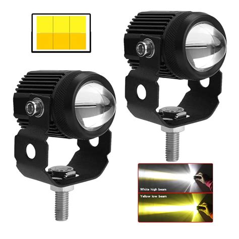 New 4 LED Motorcycle Mirror Mount LED Driving Fog Spot Light Spotlight ...