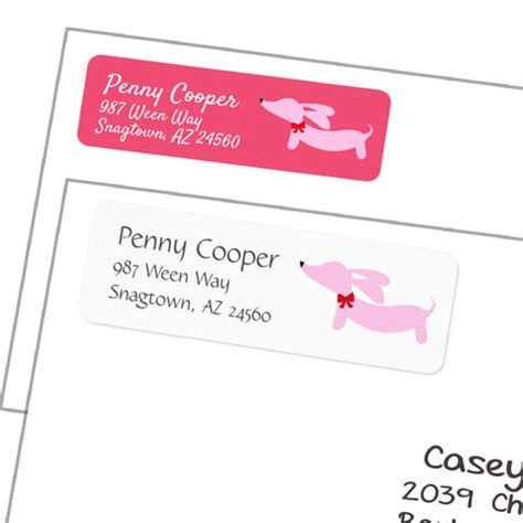 Pink Dachshund with Bow Return Address Labels – The Smoothe Store