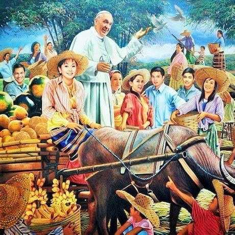 Yikes! Pope Francis with Filipino celebrities in commemorative painting! - Get Real Post