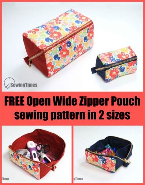 FREE Open Wide Zipper Pouch sewing tutorial in 2 sizes with video - Sew ...