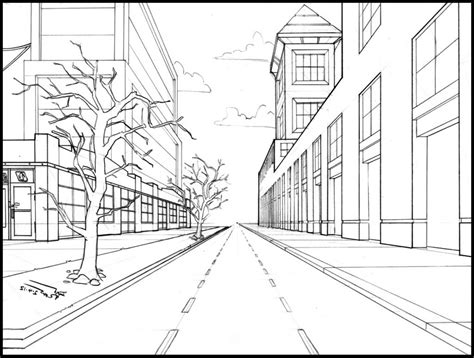 Easy One Point Perspective Drawing Easy One Point Perspective Drawing – Drawing Arts Sketch ...