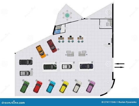 Car Showroom. Floor Plan Of The Car Showroom Royalty-Free Stock Photo ...