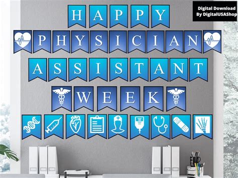 Physicians Assistant Week Printable Wall Banner PA Appreciation Week Banner Clip Art Physician ...