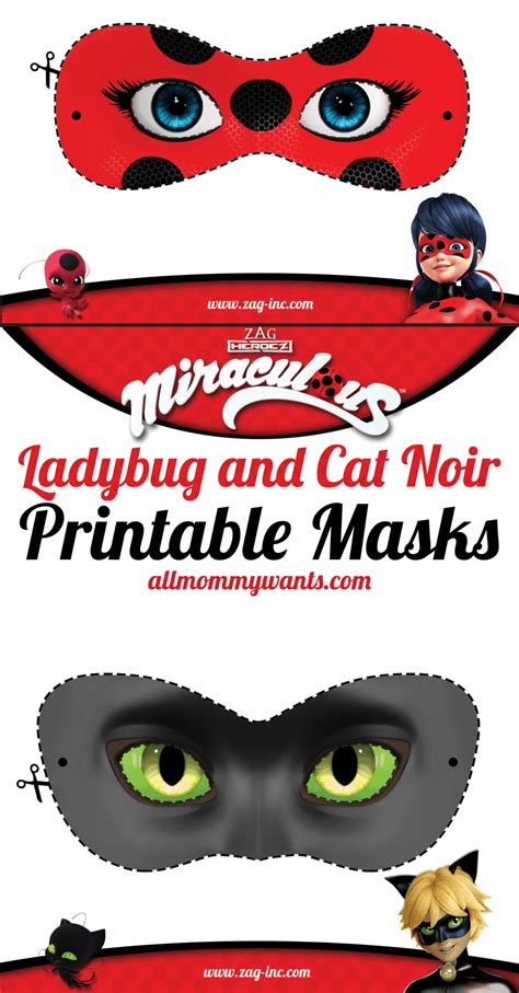 Printables: Miraculous Adventures of Ladybug and Cat Noir Masks - Life She Has