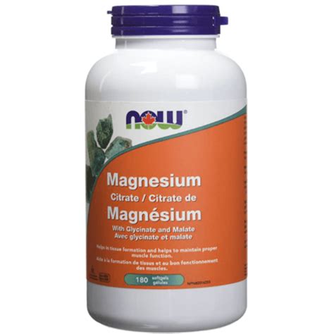 Now - citrate de magnésium avec glycinate et malate – Gagné en Santé