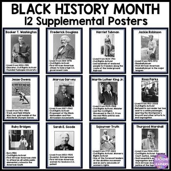 Black History Posters Black History Month Classroom Posters ...