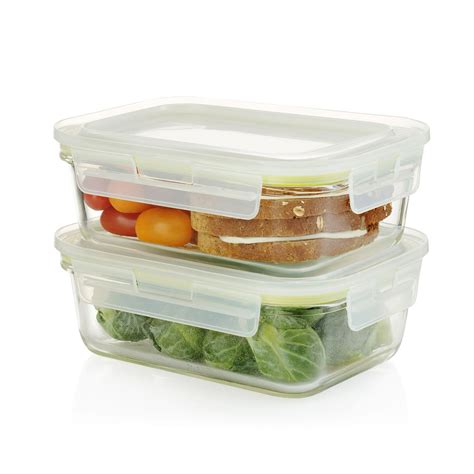 Komax Oven Safe Rectangular Glass Food Storage Containers – Microwave ...