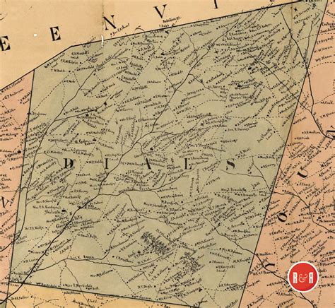 MAP OF LAURENS COUNTY TOWNSHIPS - 1883 - Laurens County