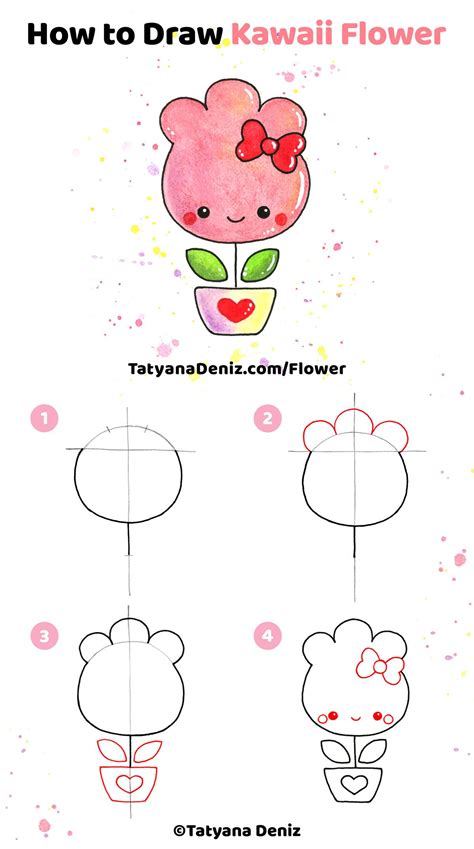 Simple Flower Drawing, Easy Flower Drawings, Flower Drawing Tutorials ...