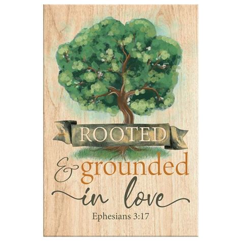 Rooted And Grounded In Love Ephesians 3:17 Bible Verse Wall Art Canvas ...