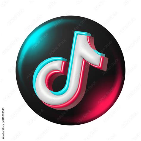 Vecteur Stock Tiktok colorful icon, tiktok 3d app icon logo on black ...