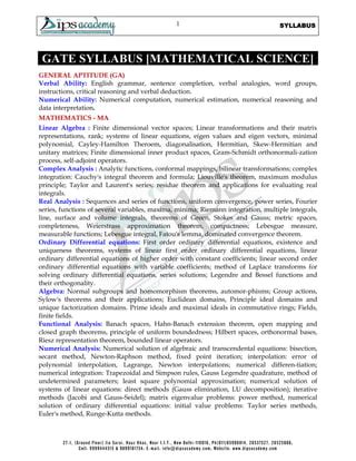 DOWNLOADS GATE Syllabus - Dips Academy: Regenerating Mathematics | PDF