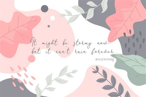 Free Vector | Stay strong motivational quote in floral background