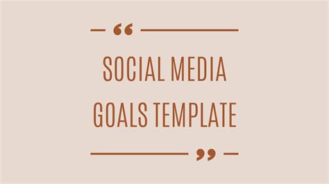 Free Social Media Goals Template(PDF/DOC) - Writecream