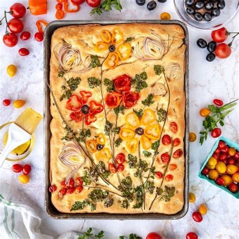 How To Make Focaccia Bread Art With Vegetables + Herbs – Sugar Geek Show