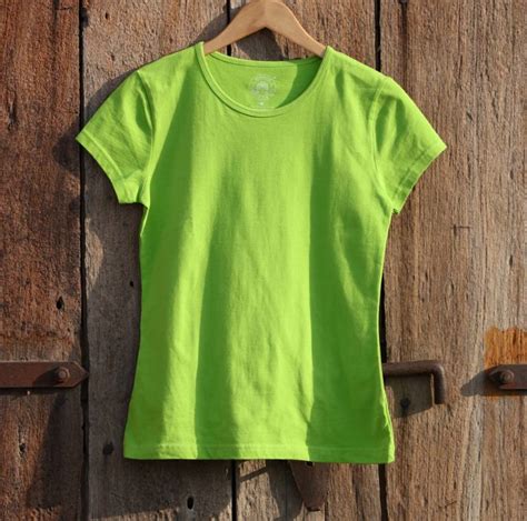 Womens 100% Cotton T-Shirt - Lime Green - Woodwose