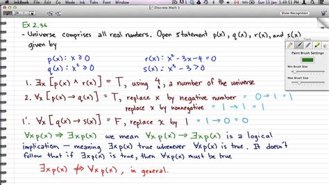 Discrete Math 1 - Tutorial 38 - Quantifiers Example - YouTube