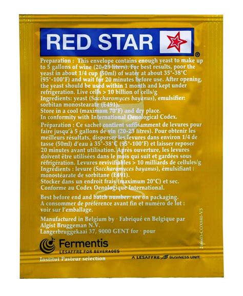 Red Star Premier Blanc Wine Yeast - 5g