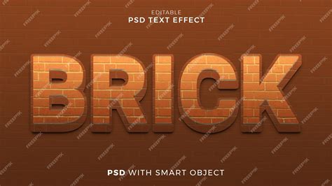 Premium PSD | Brick text effect font style editable template