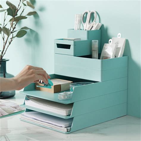 Booyoo Office Desktop Organizer A4 Paper Drawer Storage Box Multi ...