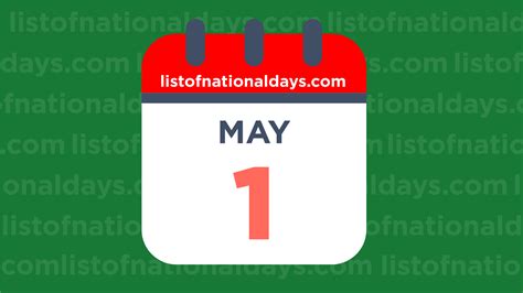 MAY 1ST: National Holidays, Observances & Famous Birthdays