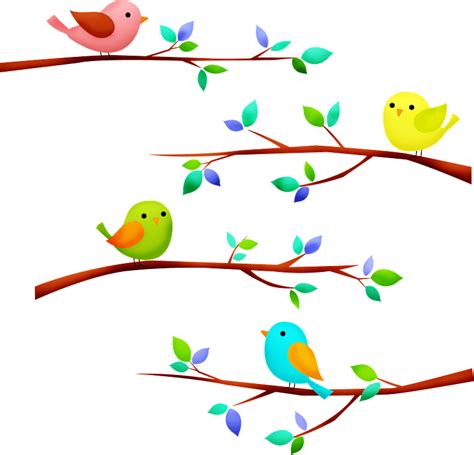 Birds On A Tree Branch Clipart - Download clker's love birds on branch x clip art and related ...