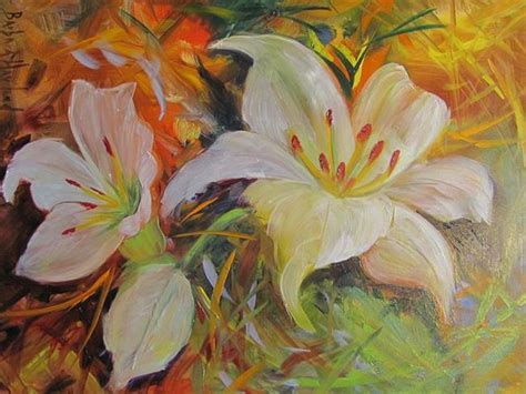 Abstract Lilies #2 SOLD - by Barbara Haviland from Bayou Paintings and Landscapes