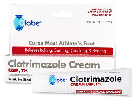 Buy Globe Clotrimazole Cream 1% (1 oz) Relieves The , Burning, Cracking ...