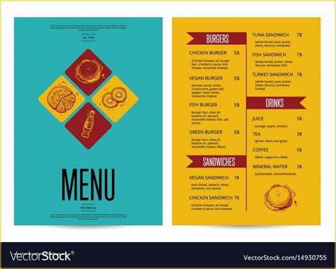 Free Menu Design Templates Of Restaurant Menu Card Design Template Royalty Free Vector ...