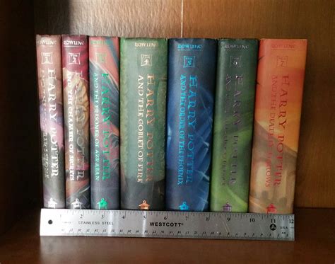 All 7 Harry Potter books side by side are almost exactly 12 inches thick : r/mildlyinteresting