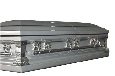 Funeral Casket "Knight Silver" - Silver Finish with White Interior – Trusted Caskets