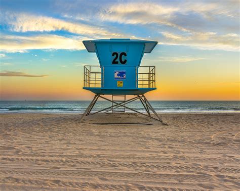 Coronado Beach Lifeguard Tower At Sunset Photograph by James Udall