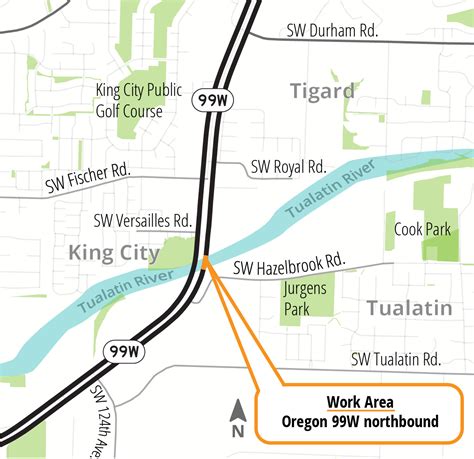 24/7 lane closures complete on the OR 99W northbound Tualatin River Bridge