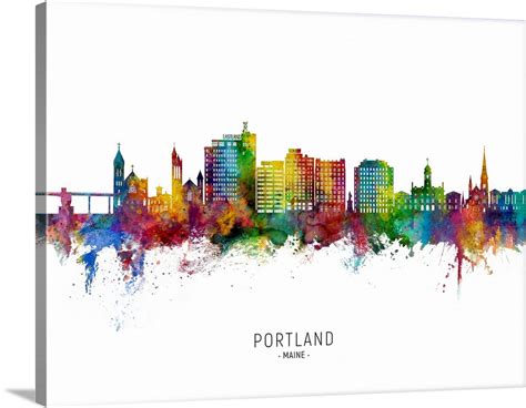 Portland Maine Skyline Wall Art, Canvas Prints, Framed Prints, Wall ...