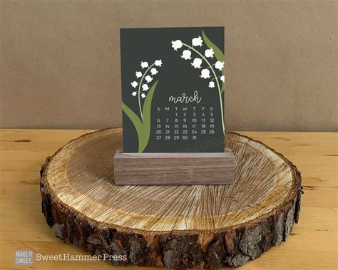 2021 floral Desk Calendar with Stand Floral Calendar Easel | Etsy