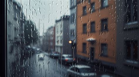 Rain Drops On The Window Of A Rainy City Street Background, Pictures Of Rainy Day, Rain, Rainy ...