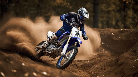 Man On A Yamaha Dirt Bike Riding The Dirt Track Background, Picture Of ...