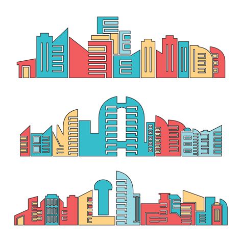 cityscape set illustration 7008408 Vector Art at Vecteezy