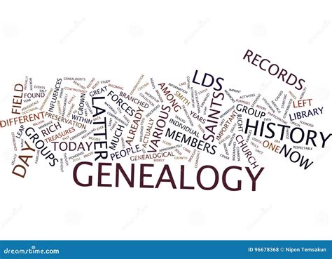 Latter Day Saint Genealogy Text Background Word Cloud Concept Stock Photo - Image of started ...