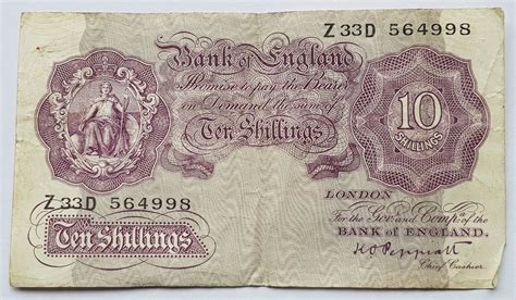 Peppiatt Wartime Ten Shillings Note For Sale - UKCoinCo