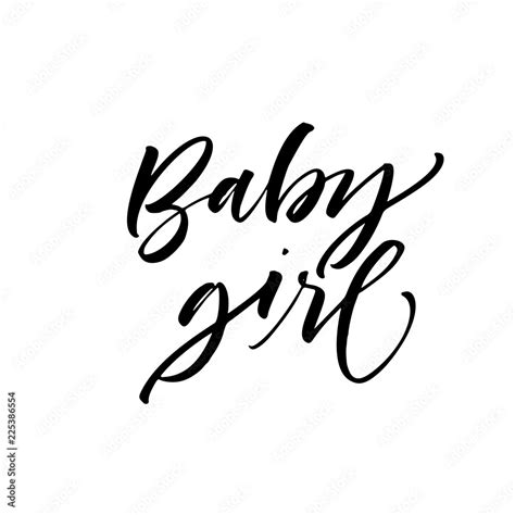 Baby girl phrase. Hand drawn brush style modern calligraphy. Vector illustration of handwritten ...