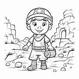 Premium Vector  Coloring Page Outline Of Cartoon miner Boy sketch template