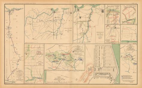 Civil War Atlas; Plate 66; Maps of Westport, Big Blue, Mo., Johnsons Island, Oh., Battle-field ...